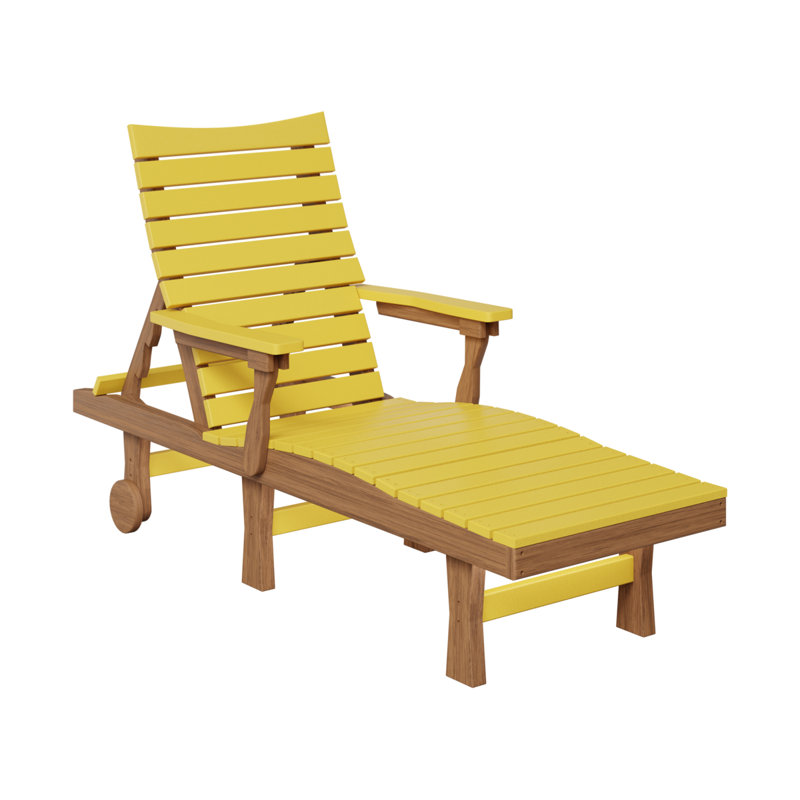 Berlin Gardens Bristol Chaise Lounge, Sunburst Yellow Top/Antique Mahogany Base
