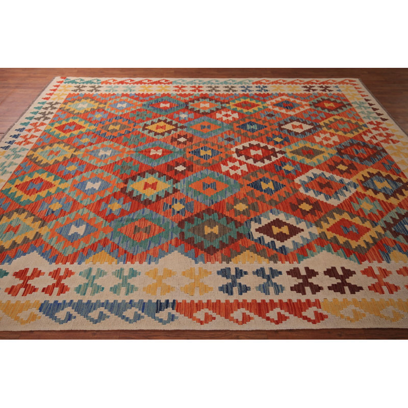 Tapis kilim en laine de style sud-ouest 8 x 10