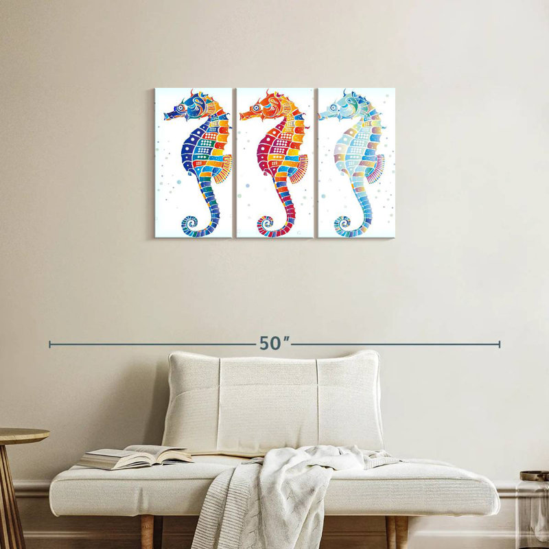 Trio d'hippocampes, H 20 po x l 33 po