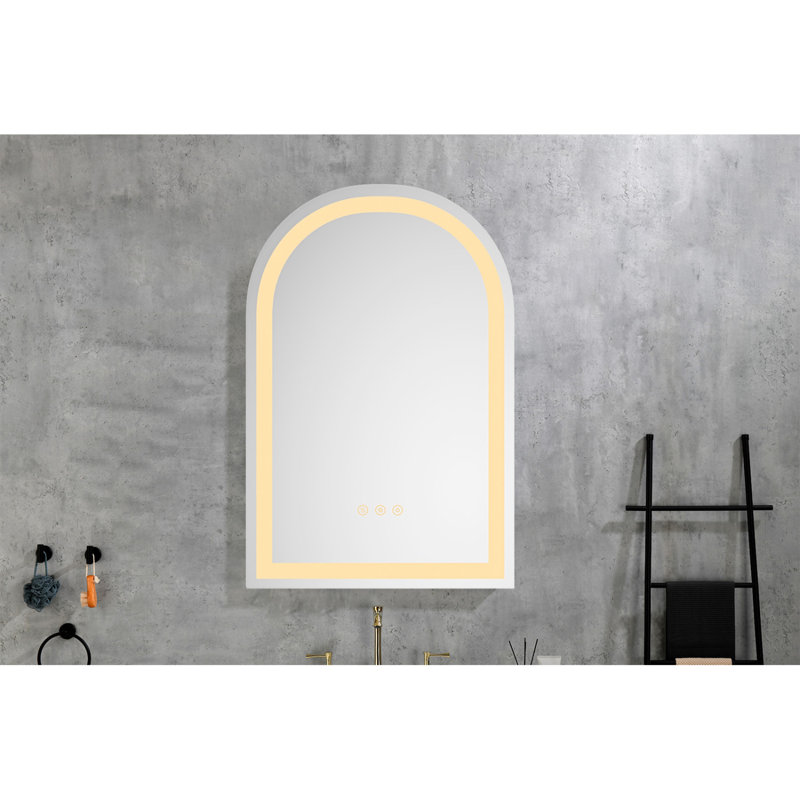 Miroir mural de salle de bain 26 * 38 avec éclairage à DEL haute luminosité