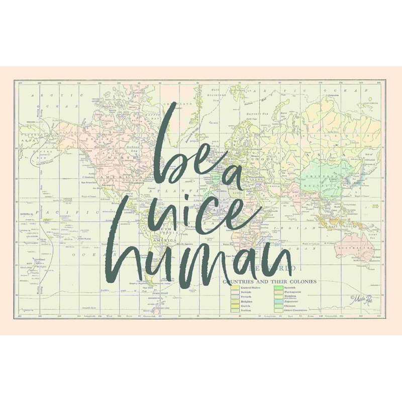 Carte Be Be Nice, H 8 po x l 12 po, Non, Toile tendue