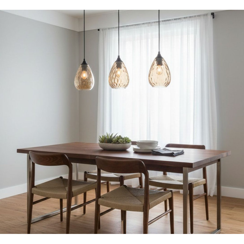 1 - Light Black Kitchen Island Pendant, Orange 