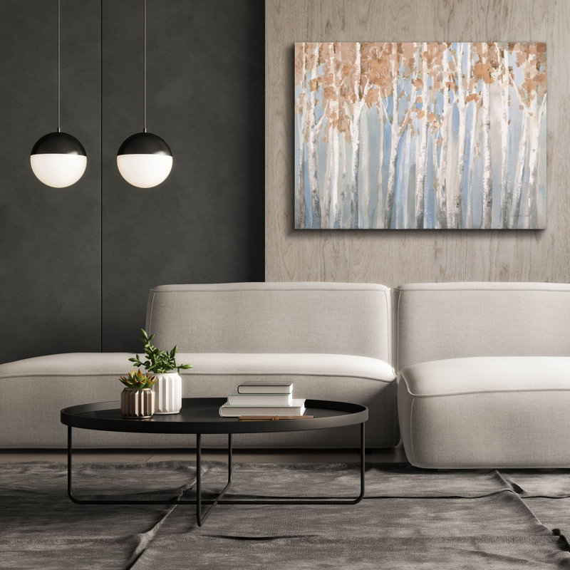 «Fall Birches» par Danhui Nai, art mural sur toile, H 40 po x l 54 po