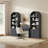 5-Tier Bookcase With 2 Fluted Doors And Adjustable Shelves-727501752-733504561