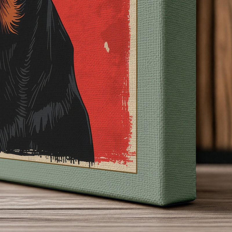 Red Mouth Dog Modern - Wrapped Canvas, 30x20 - 76.2 x 50.8 cm, Sage Border