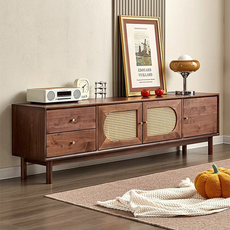 Meuble télé moderne et minimaliste multifonctionnel, H 21,65 po x L 82,68 po x l 15,75 po 
