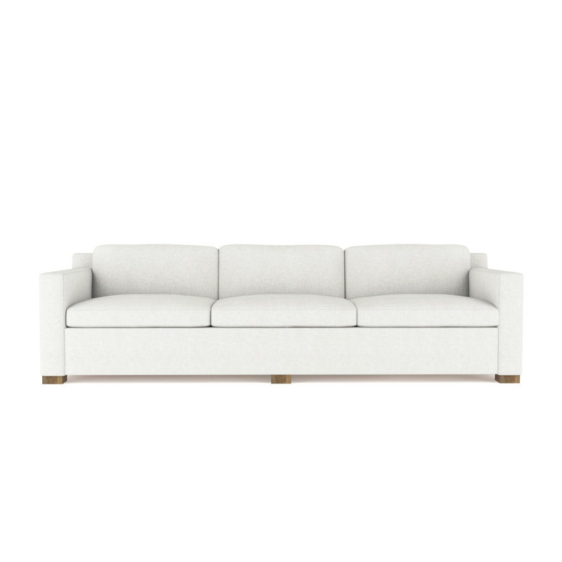Mercer Track-Arm Extra Long Sofa, Weathered, Plush Velvet Blanc, 33.5" H x 120" W x 39" D