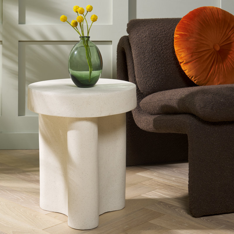 Table d'appoint Meldoh, Blanc