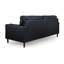 Canapé Bryc, 2 traversins, cuir véritable noir et simili cuir 87 pouces