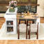 Îlot de cuisine contemporain avec roulettes, ports de charge intégrés et plateau de table pliable Contemporary-1468158281
