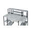 Bureau moderne gris avec tablettes et tiroirs - Design élégant et fonctionnel avec compartiments ouverts polyvalents pour des tâches créatives