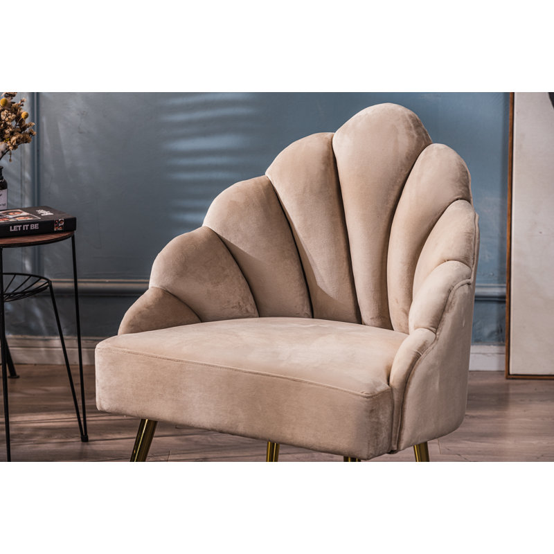 Meilani Velvet Lounge Chair, Beige Velvet 