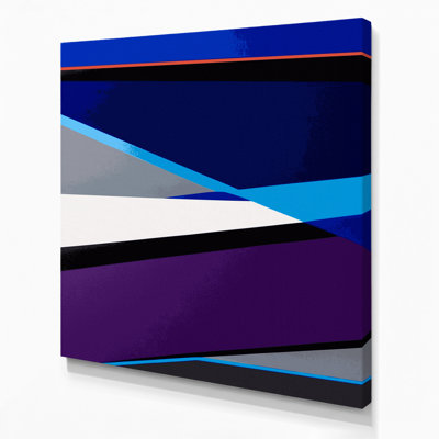 Hard Edge 64 Blue Canvas Wall Art