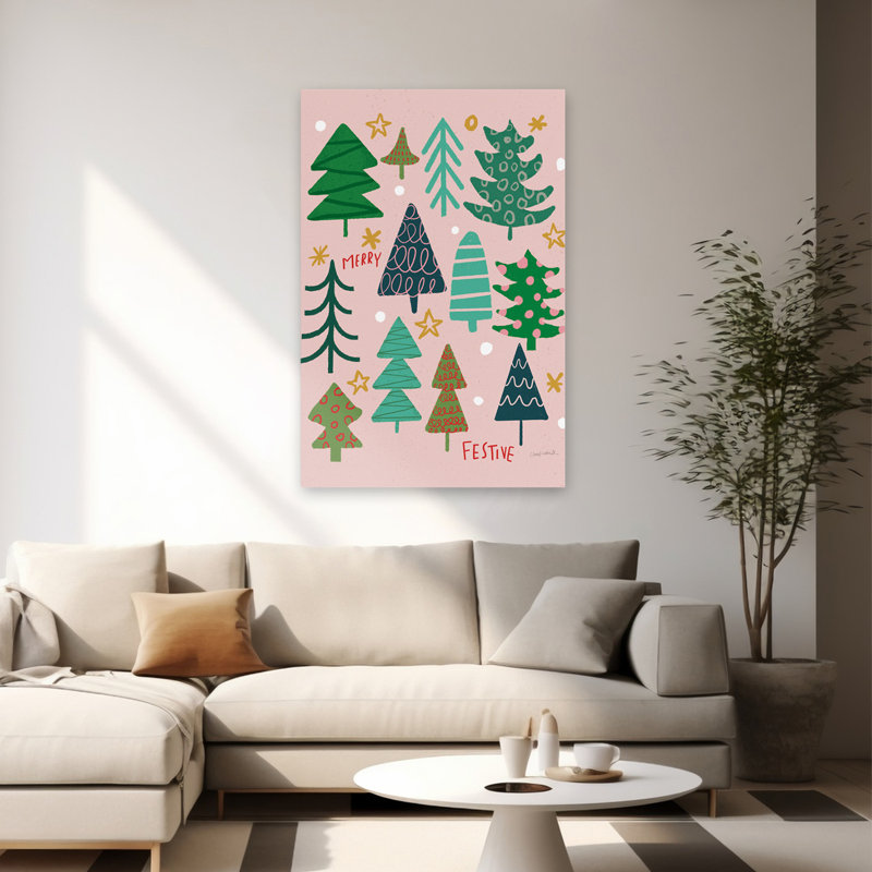 Winter Fun IV - Blue Christmas Trees, H 60 po x l 40 po