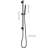 Stainless Steel Handheld Shower With Adjustable Height And 59-inch Long Hose Matt Black Hose, 28-inch Slide Bar, Showering In Luxury