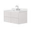   Ensemble de meuble-lavabo mural simple rectangulaire de 42 po avec comptoir à quartz blanc de Carrare, Ensuko-768364787-768364791
