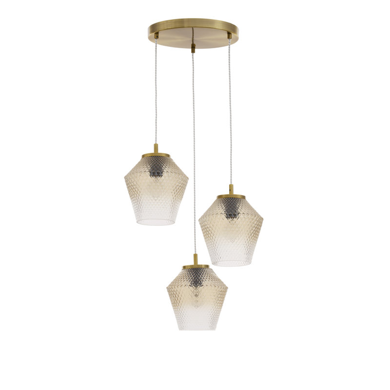 3 - Light Brass Gold Cluster Pendant
