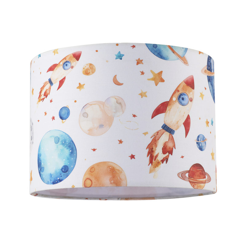 18cm H Cotton Drum Lamp Shade ( Screw On ) in White