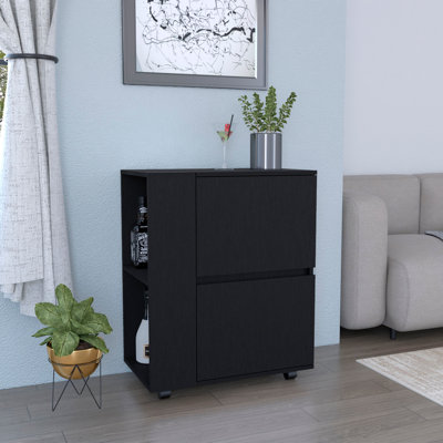 Kallan Wood Bar Cart by Ebern Designs