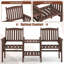 Causeuse d'extérieur en bois de sapin avec table d'appoint à 2 niveaux et trou de parasol 1,96 po-1598798347