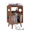 Support pour platine vinyle, meuble hi-fi avec rangement pour disques vinyles, chargeur et présentoir à disques
