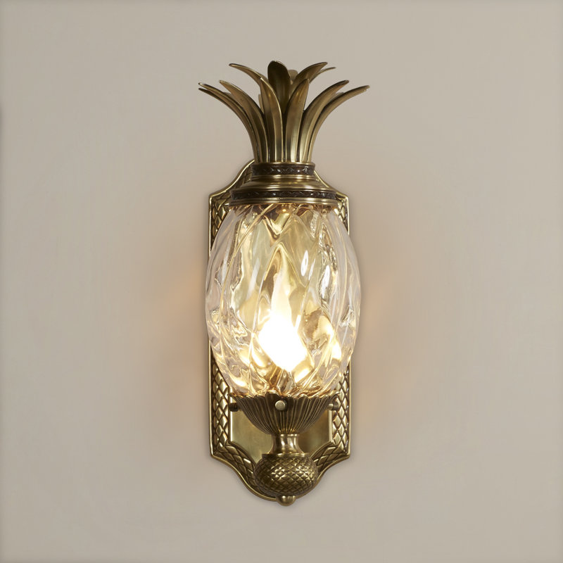 Elegant Burnished Brass Dimmable Wall Sconce with Clear Optic Shade