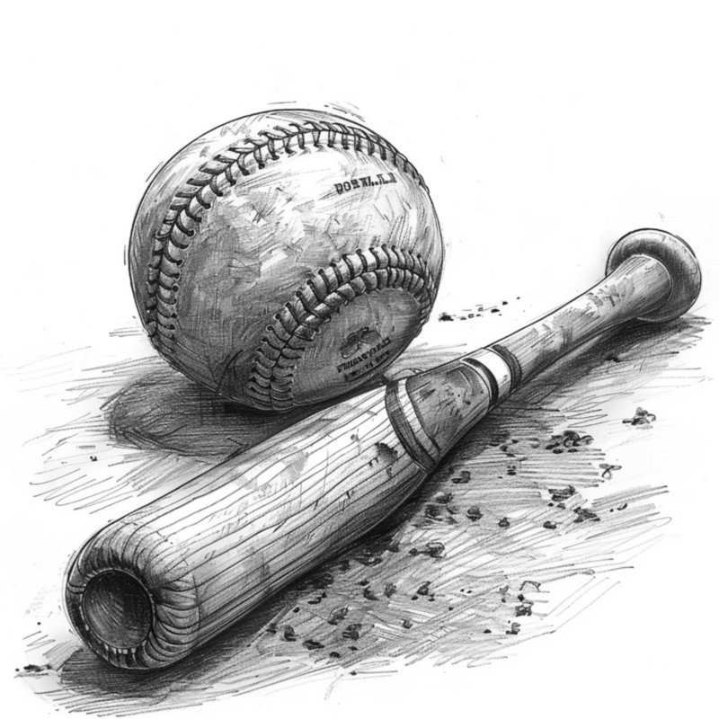 Coussins Baseball Bat And Ball, 14 X 14 pouces, Gris clair / noir