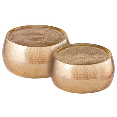 Coffee table Anquette - 59x59x30 cm - Aluminium - Set of 2