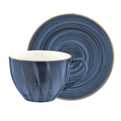 Porcelain Cappuccino Cup and Saucer