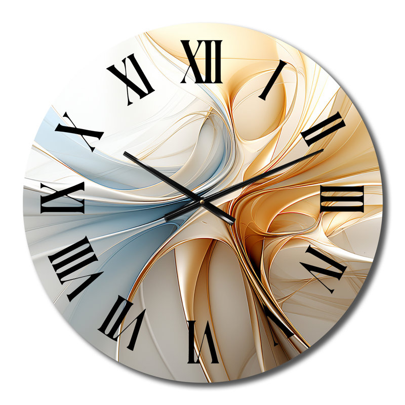 Horloge murale rétro en métal bleu et orange, Petit