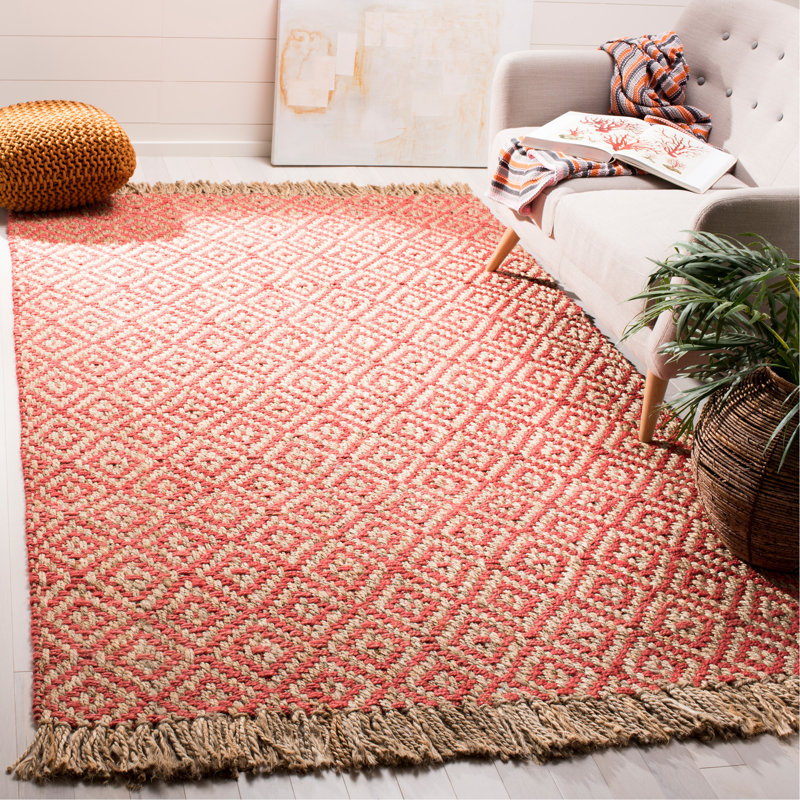 Tapis en jute tissé à la main à motif de fibres naturelles Desalvo, Rectangle 4 pi x 6 pi