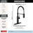 Antoni Pro Style Commercial Kitchen Faucet with Pull Down Sprayer, Single Hole Matte Black Kitchen Sink Faucet, Single Handle, Matte Black-58970454