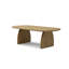 Table basse ovale en forme, support incurvé, sélectionné, surface lisse, convient à une table d'appoint relaxante avec base et plateau elliptique, matériau, atmosphère naturelle simple-1234472049