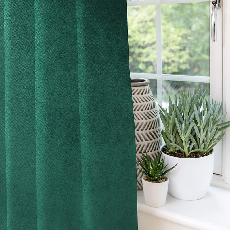 Arinna Room Darkening Curtains / Drapes Pair, Width 167 x Drop 182cm, Green