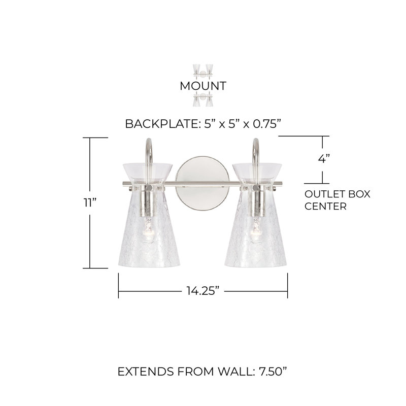 Mila 2 - Light Dimmable Vanity Light, Polished Nickel