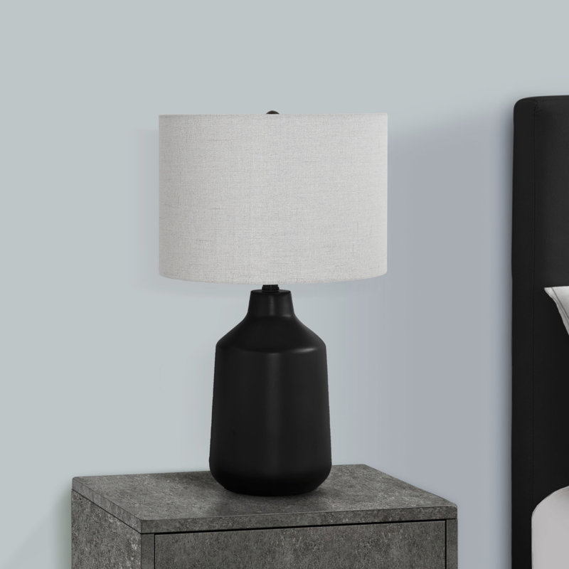 Lighting, H 24 ", lampe de table, contemporaine, Noir, gris