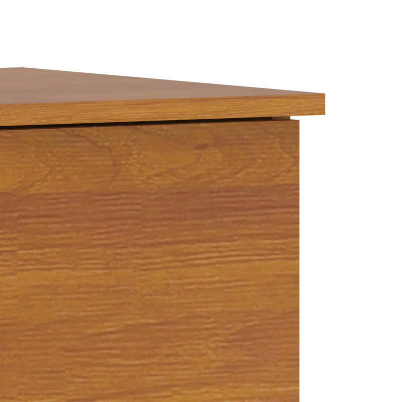 Allyannah 47" W 6-Drawer Double Dresser with Interlocking Drawers, Amber Walnut