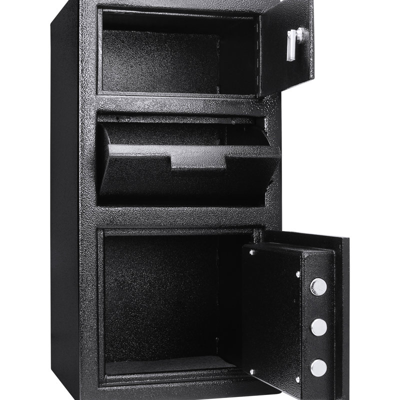 Large Safe With Waterproof Function, 0.72 - 0.78 Cubic Ft, Digital Keypad Lock, Advanced Security Locker Vault, Option, Lock Out System, Solid Steel Box