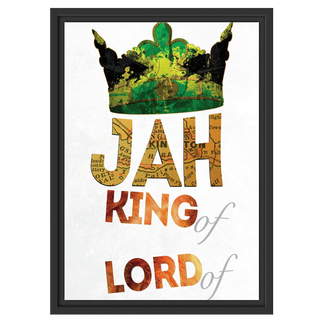 Gerahmtes Wandbild Jah king white