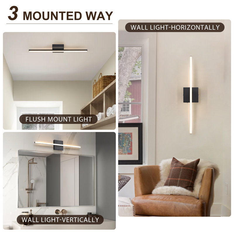LED Flush Mount Ceilling Light, Black