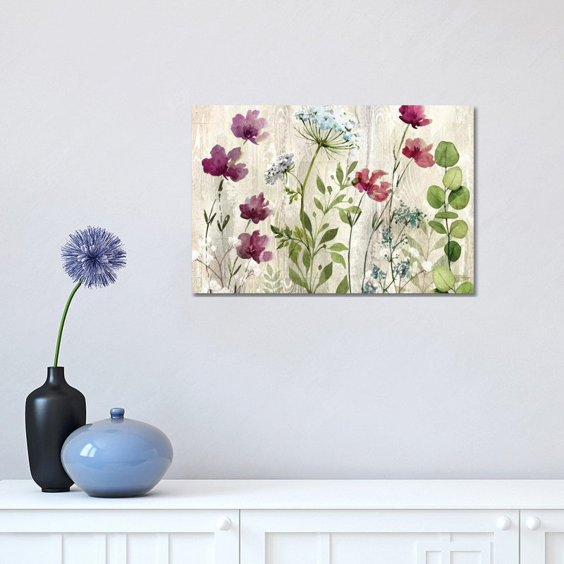 Reproduction d’art, "Meadow Flowers I" par Conrad Knutsen, Toile tendue, Pas de tapis, H 12 po x l 18 po x 1,5 po