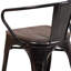 Paquet de 4 Chaise en métal avec assise et accoudoirs en bois-1879243758
