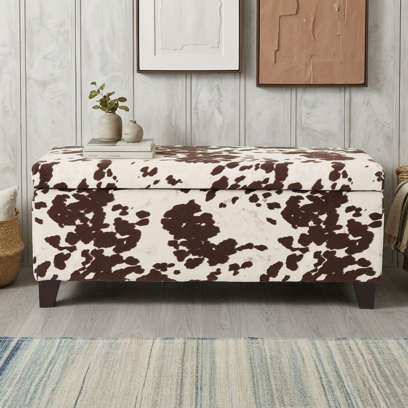 Pouf de rangement contemporain en velours