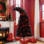 Arbre de Noël artificiel 6 pi avec lumière DEL, arbre de Noël artificiel incurvé pré-éclairé avec 900 pointes, arbre de Noël noir