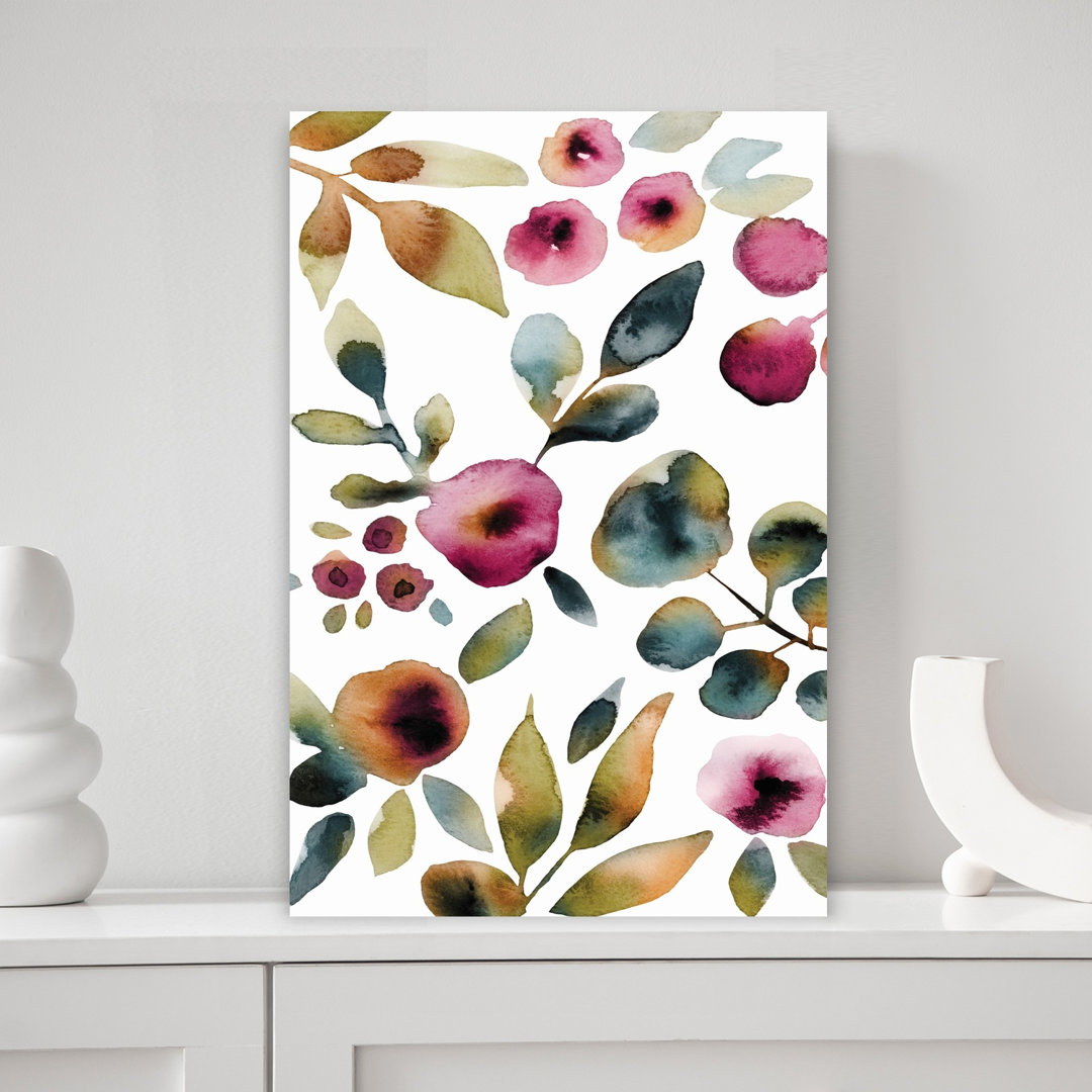 July Blooms 1 Abstract Contemporary Elegant Nature Wall Art Print