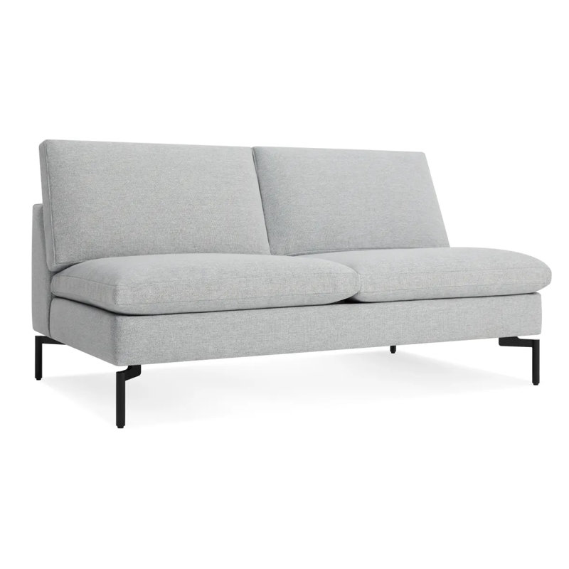 New Standard Loveseat, Maharam Meld in Panda Polyester Blend, Black
