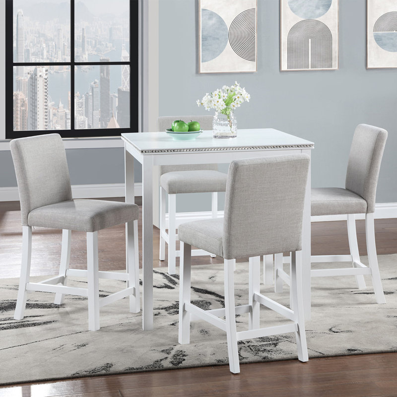 Siclari 4 - Person Pine Four Leg Dining Set