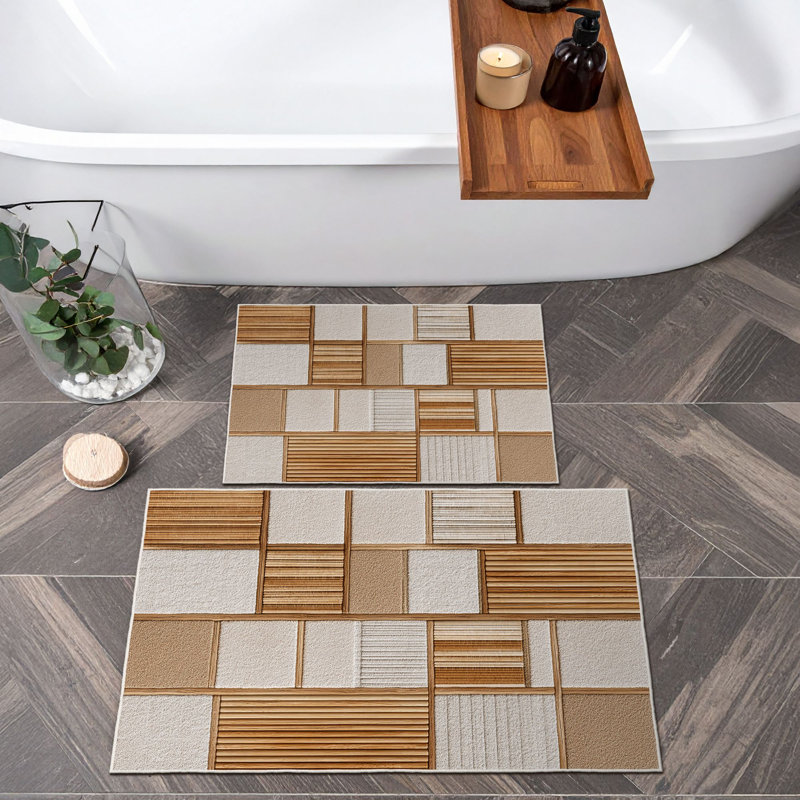 Ensemble de tapis de bain luxueux (2 pièces), orange, 19,7 po x 23,6 po et 23,6 po x 39,4 po | 100% polyester, 650 g / m², hauteur des poils de 0,2 po | Dessous antidérapant, facile à nettoyer avec une machine à laver et passer l'aspirateur | Décoration de salle de bain élégante et fonctionnelle