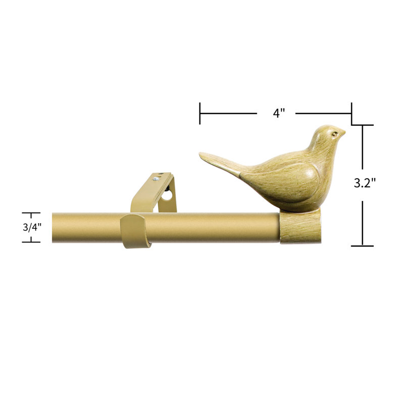 Tringle à rideaux simple ajustable 0,75 po, 28" - 48", Cottage