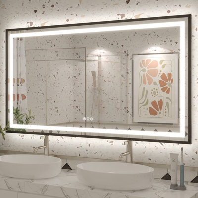 Molly Framelss or Framed LED Anti-Fog Tempered Glass Wall Bathroom Vanity Mirror - UL Certified